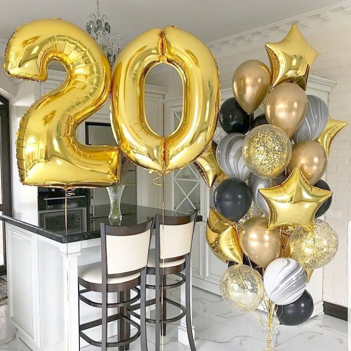 Фольгированный шар Золотая Цифра в Уфе