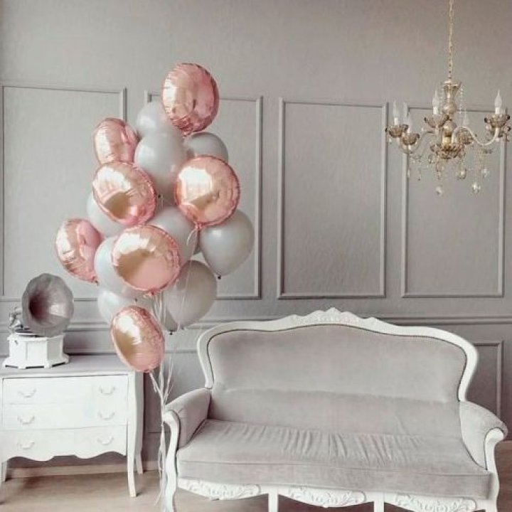 Фонтан шаров "Софт рози" в Уфе