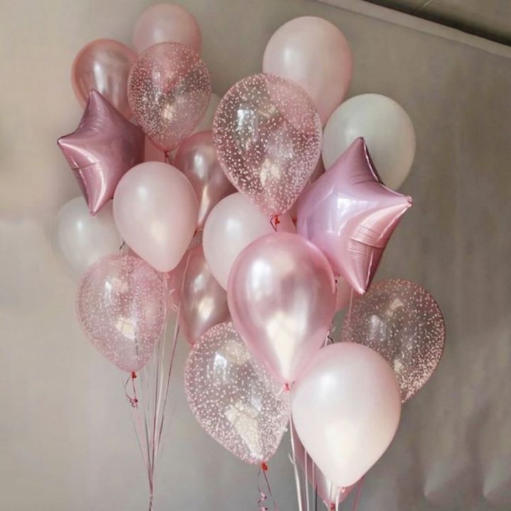 Фонтаны шаров "Розовый" в Уфе