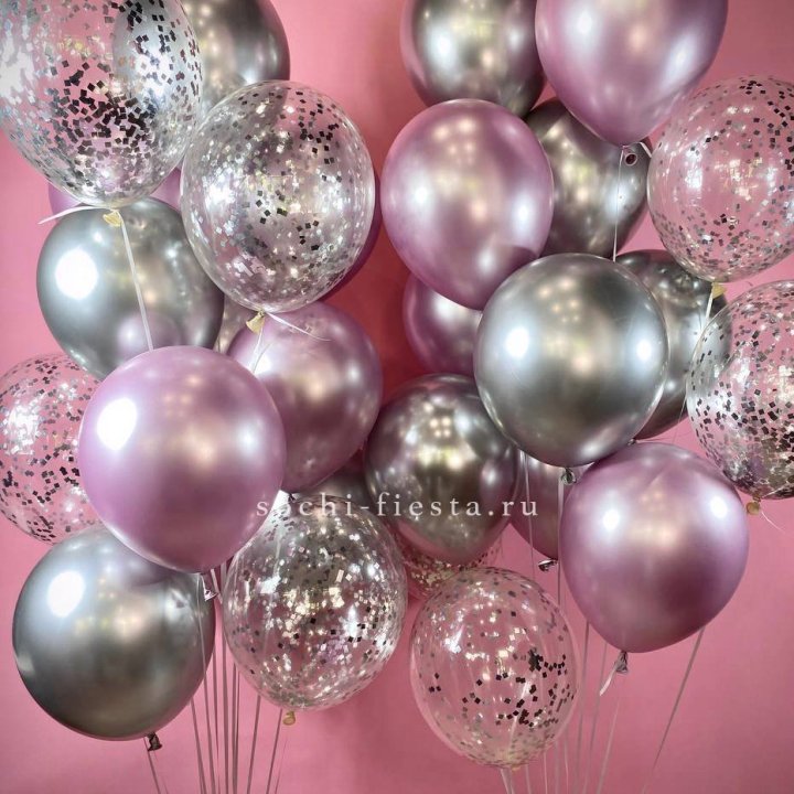 Фонтан шаров "Сильвер пинк" в Уфе