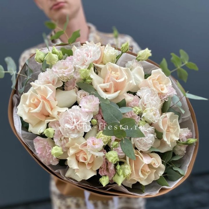  Букет кремовых роз "Мокко" в Уфе