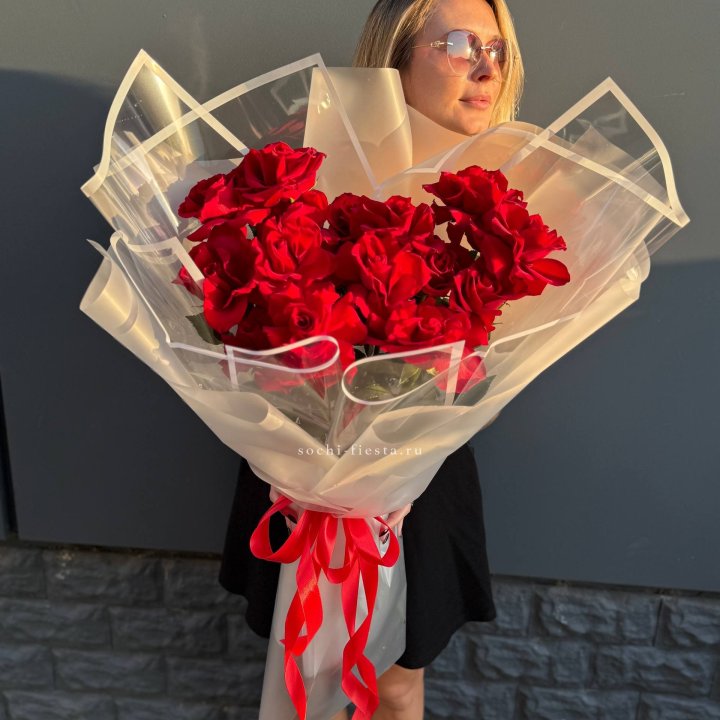  Букет  высоких роз 15 шт в Уфе
