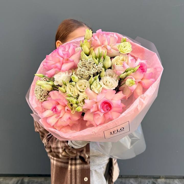 Букет "Розы с эустомой" в Уфе