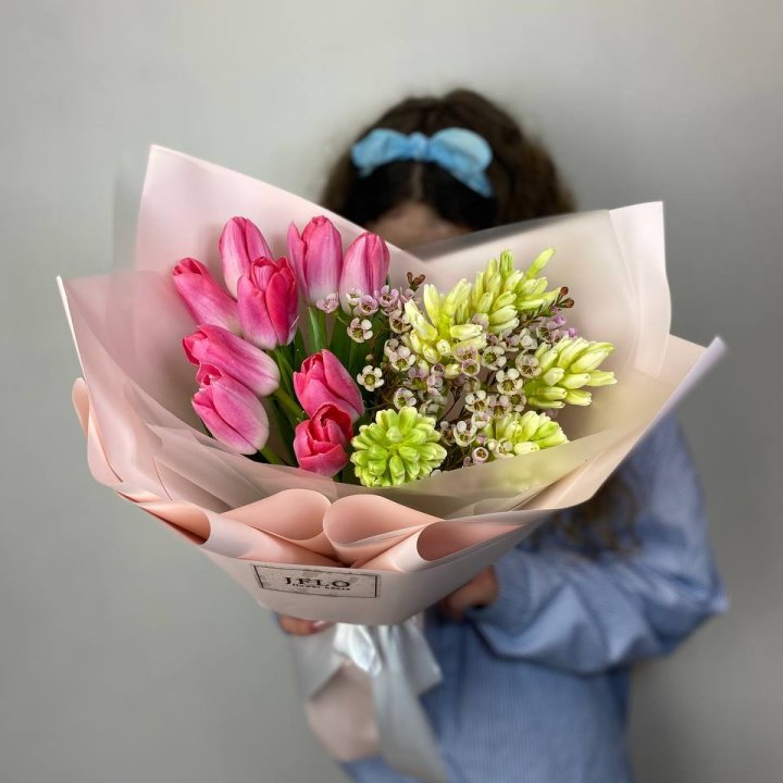  Дуо тюльпаны и гиацинты в Уфе