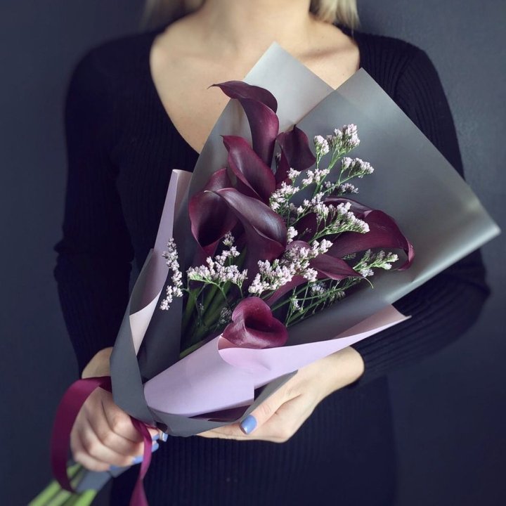 Букет фиолетовых калл в Уфе