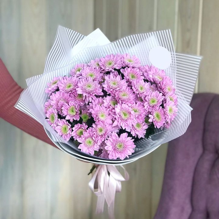 Букет розовых хризантем в Уфе