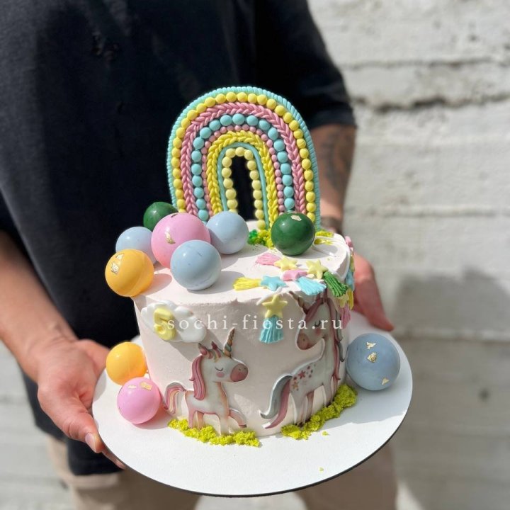 Торт "Радуга с единорогом" в Уфе