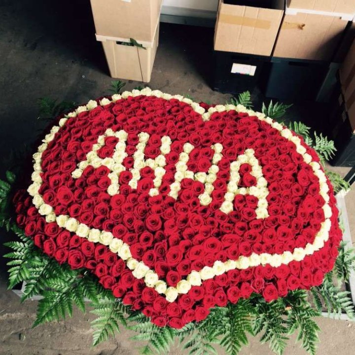 555 роз с именем в Уфе