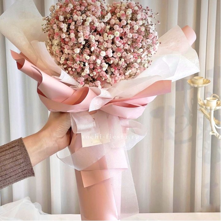 Сердце из гипсофилы  в Уфе