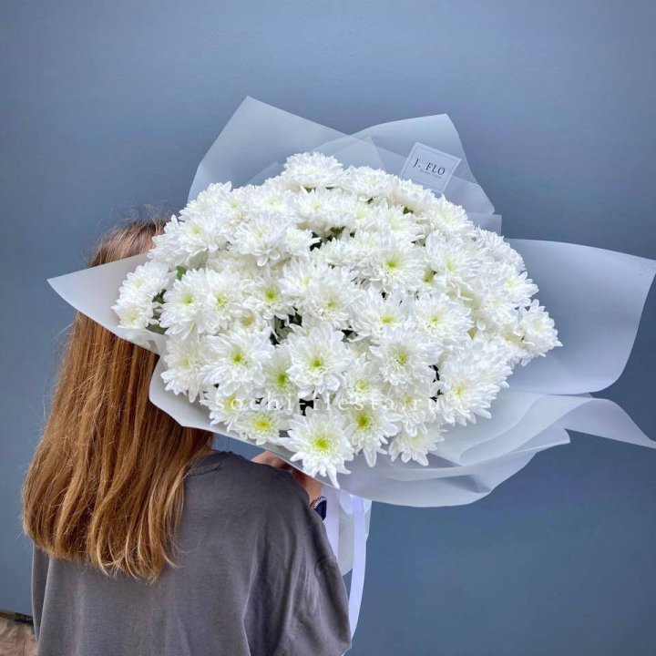 Букет хризантем "Белая снежинка" в Уфе