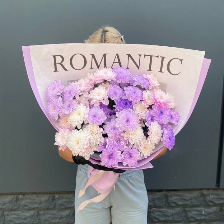 Букет сиреневых хризантем в Уфе