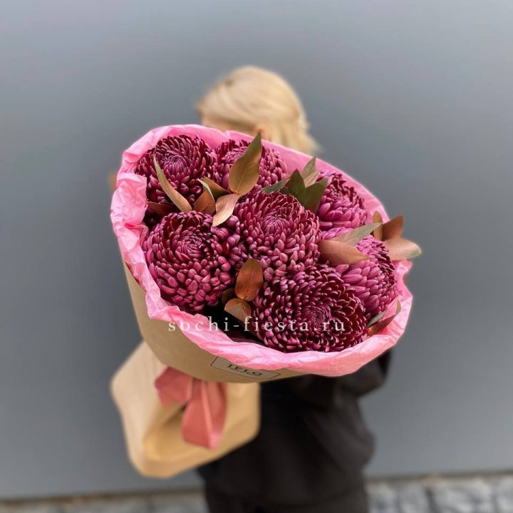 7 Хризантем Бигуди в золоте в Уфе