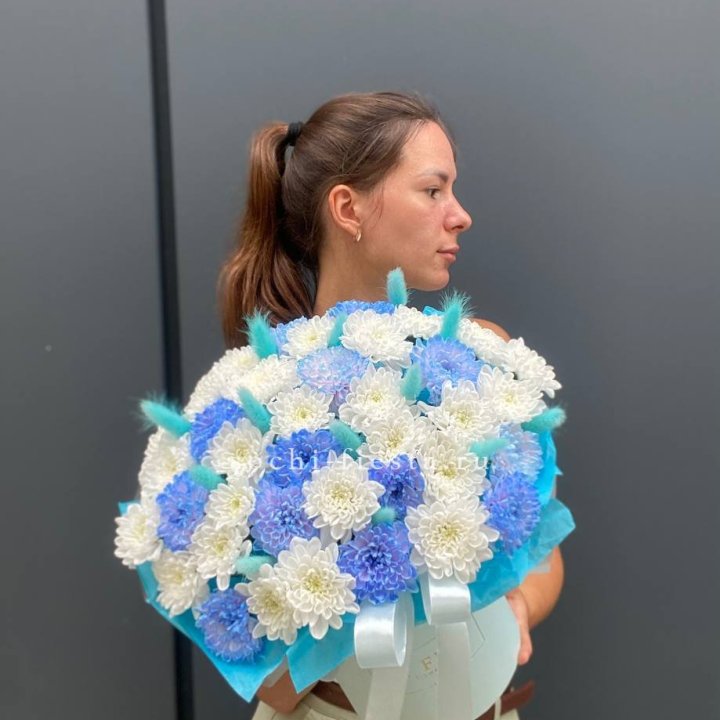  Коробочка  хризантем и лагуруса в Уфе