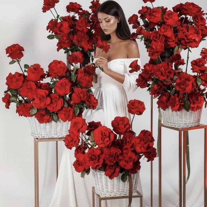 Сет из красных французских роз в Уфе