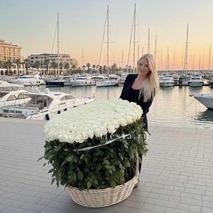 301 высокая роза в корзине в Уфе