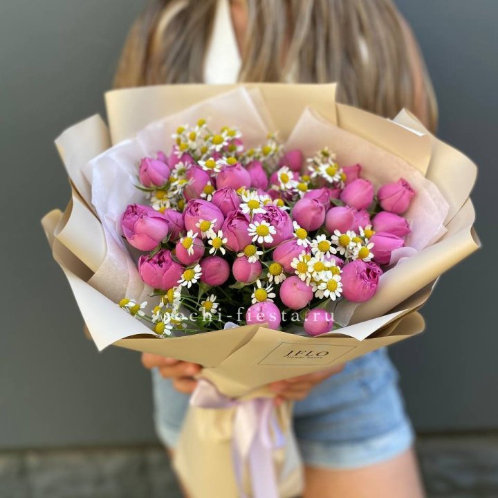 Дуобукет мисти с ромашками  в Уфе