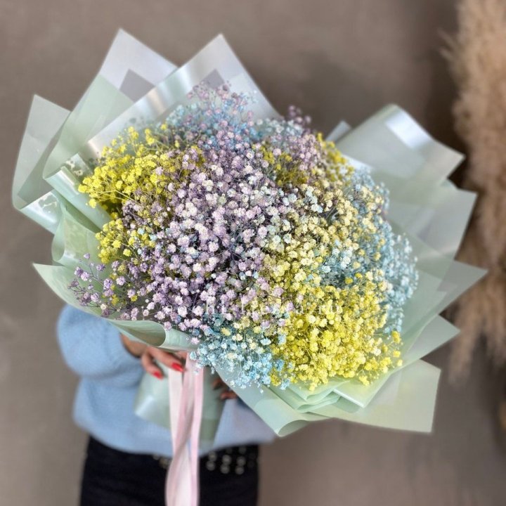 Букет радужных гипсофил в Уфе