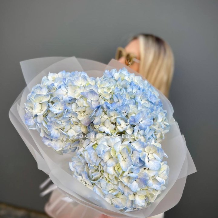 Букет из 3 голубых гортензий  в Уфе