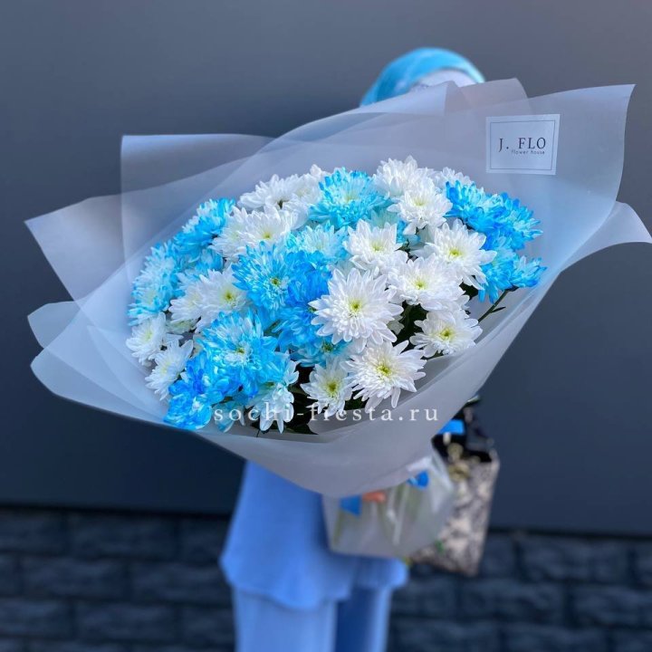 Букет хризантем "Голубая снежинка" в Уфе