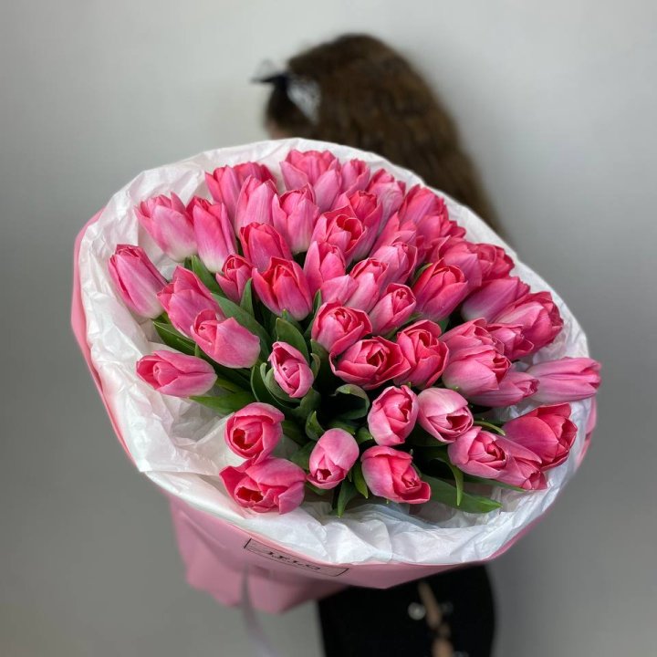 51 розовый тюльпан "Рози" в Уфе