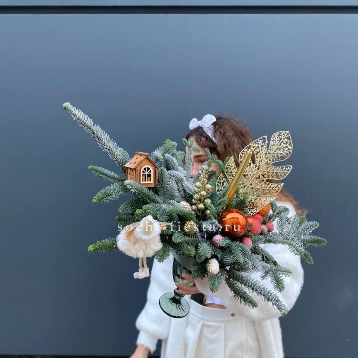 Композиция в бокале огненная  в Уфе