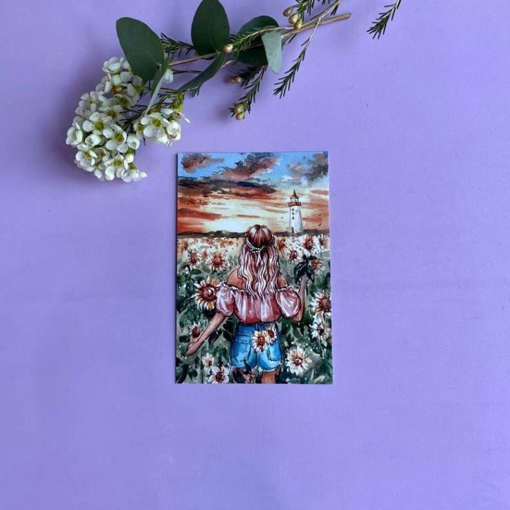 Открытка к букету "Подсолнух" в Уфе