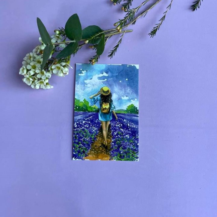 Открытка к букету "Цветочная дорога" в Уфе