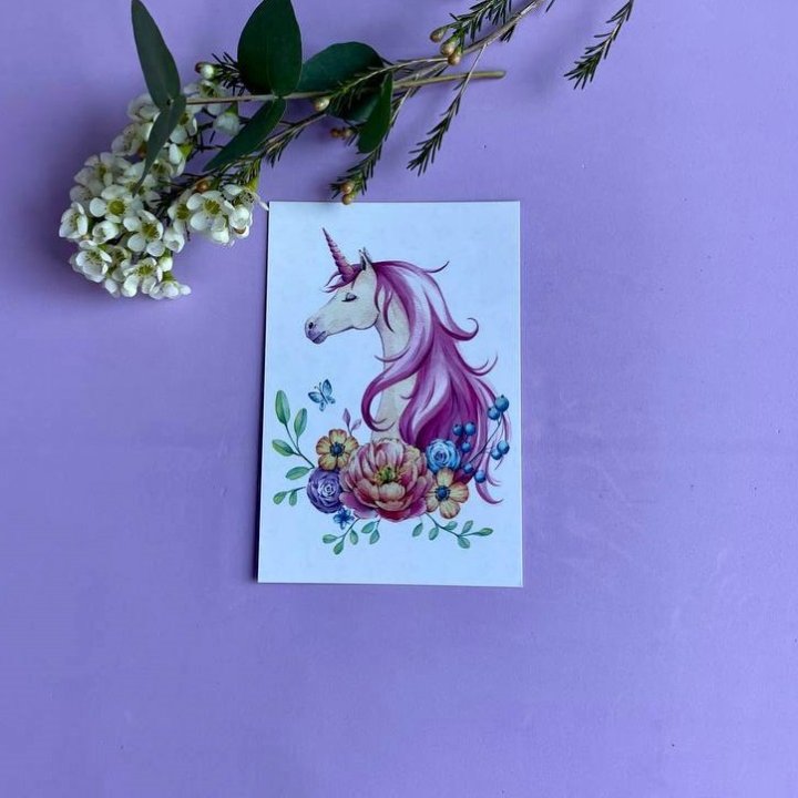 Открытка к букету "Единорог" в Уфе