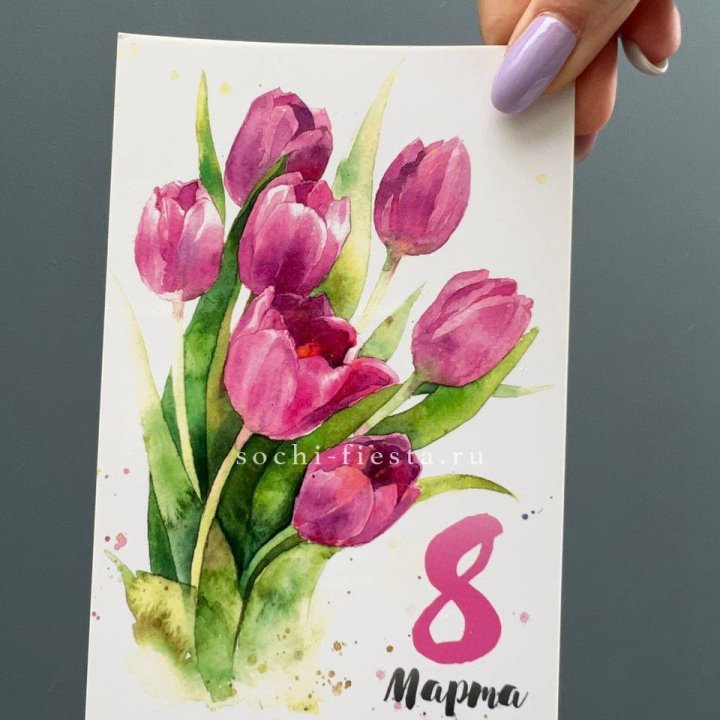 Открытка к букету "8 марта!" в Уфе