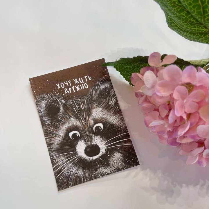 Открытка к букету "Енотик" в Уфе