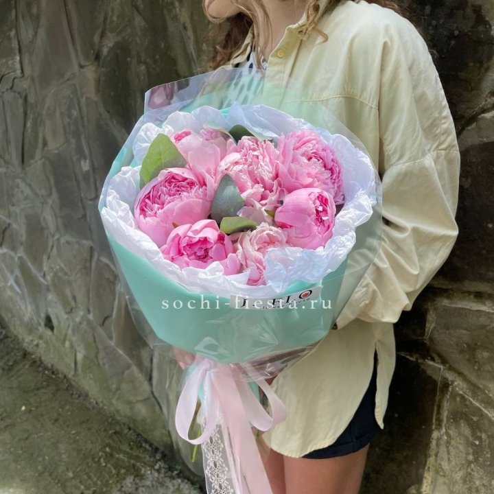 7 зефирных пионов в фоамиране в Уфе