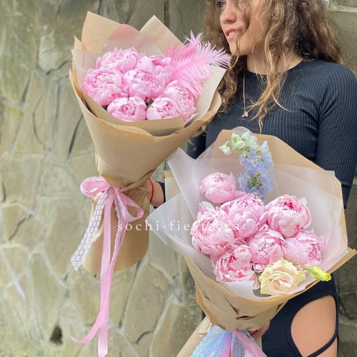 7 зефирных пионов  в Уфе