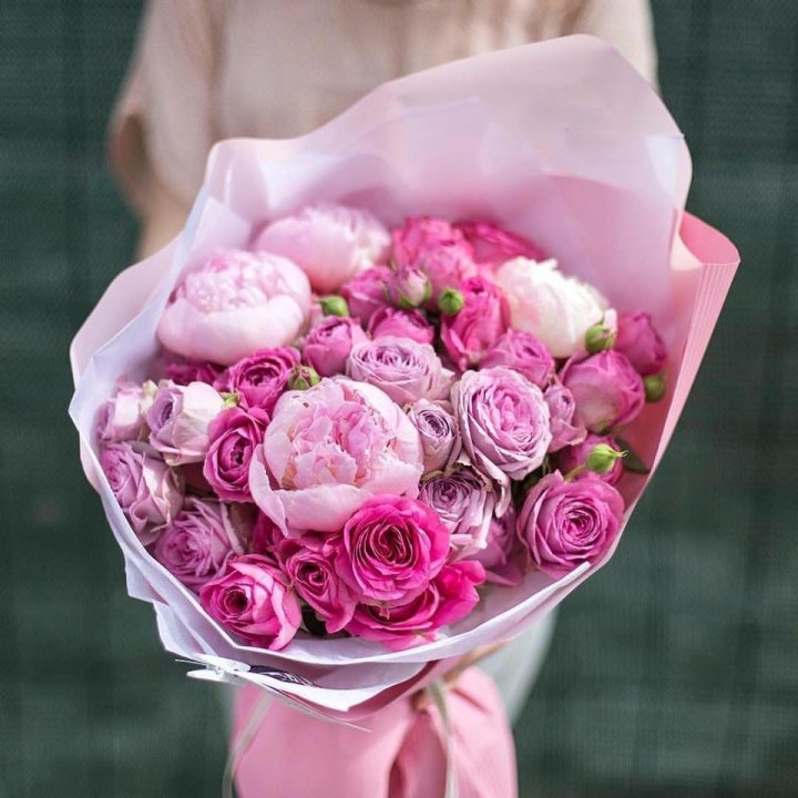 Букет с пионами "Леси" в Уфе