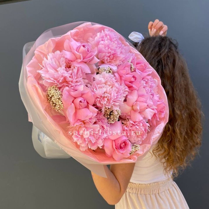  Букет с пионами "Пинки" в Уфе