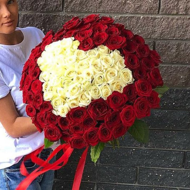 101 роза "Сердце" в Уфе