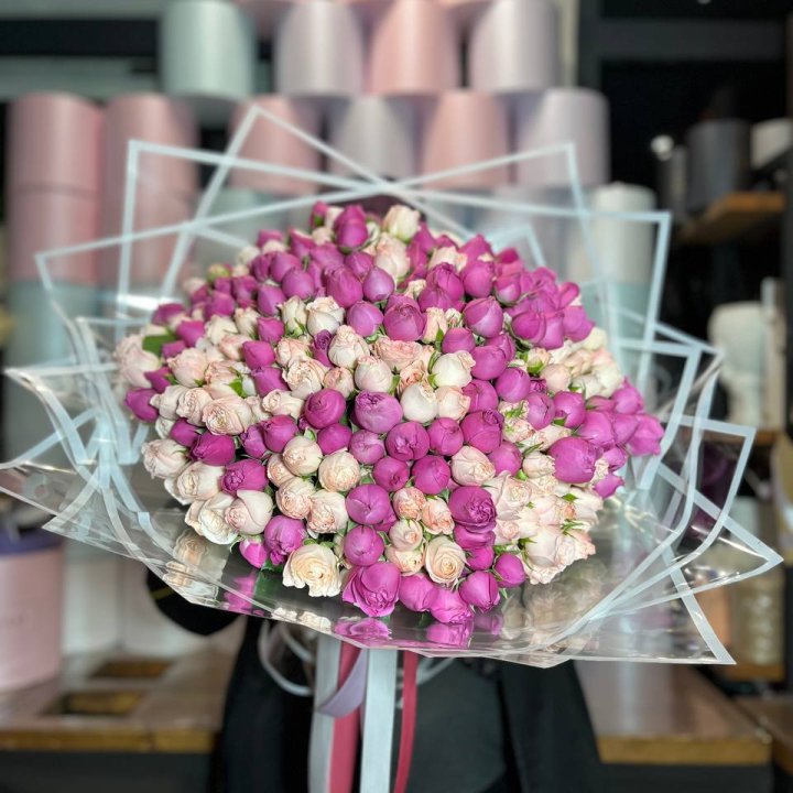 101 кустовая пионовидная роза в Уфе