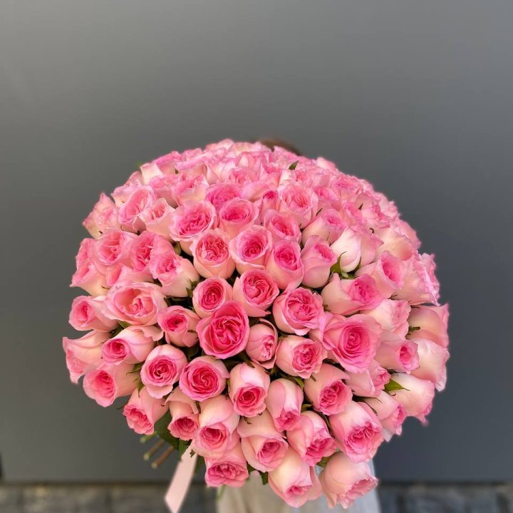 101 розовая роза в Уфе