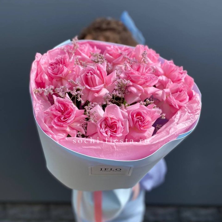 Букет французских розовых роз  в Уфе
