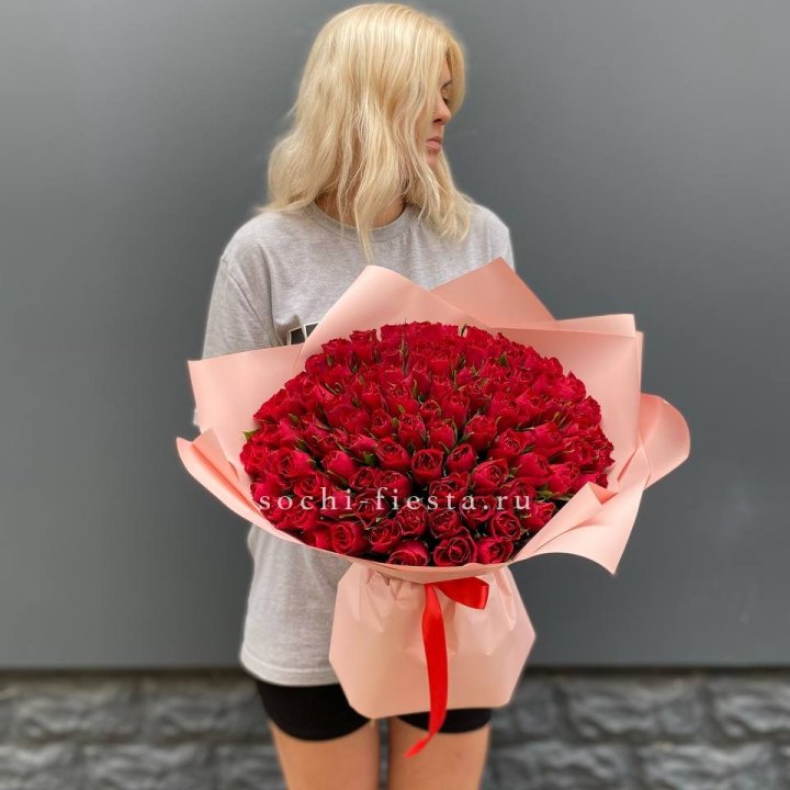 101  красная кенийская роза  в Уфе
