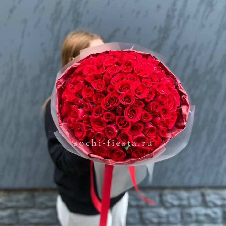 101  красная кенийская роза  в Уфе