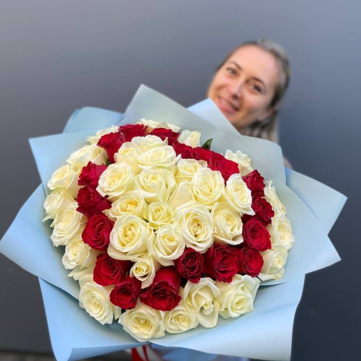51 роза "Сердце" в Уфе