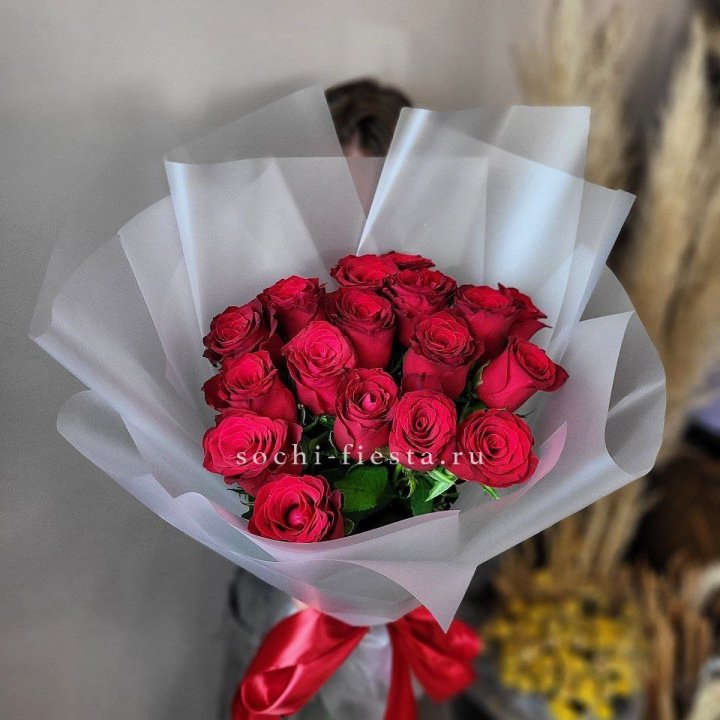 17 красных роз "Нет времени ждать" в Уфе