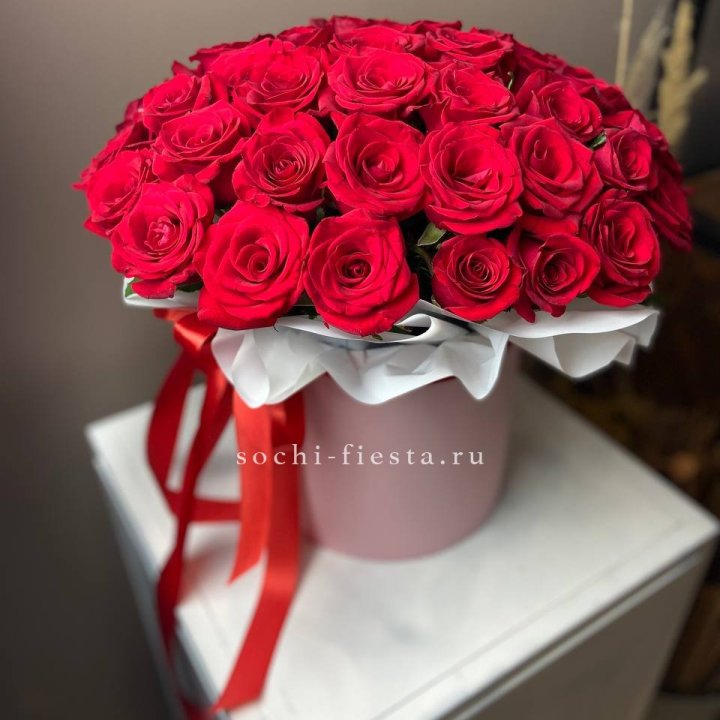 Красные розы 51шт  в коробке в Уфе