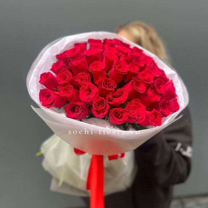 55 красных роз "Амелия" в Уфе