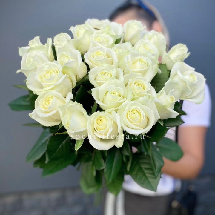 Голландские розы белые 25 в Уфе