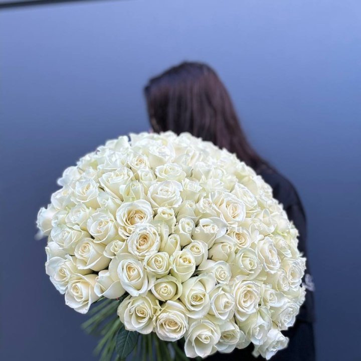Охапка из 101 белой розы  в Уфе