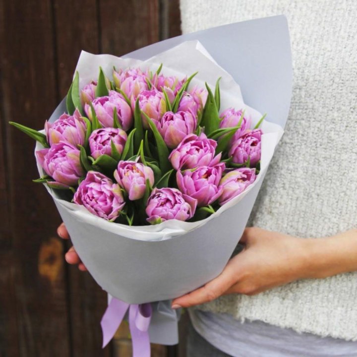 Букет пионовидных тюльпанов в Уфе