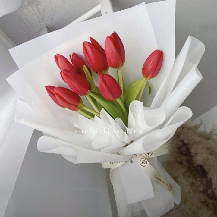 Букет красных тюльпанов в Уфе