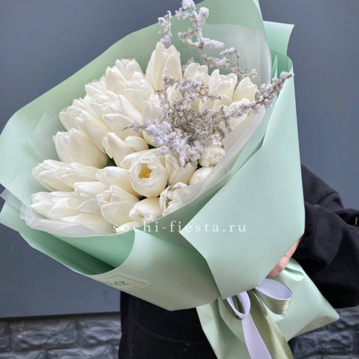 Букет белых тюльпанов "Бьянко" в Уфе