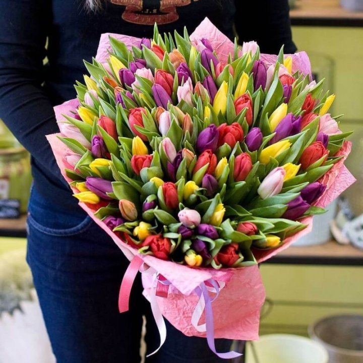 101 тюльпан "Джуси" в Уфе